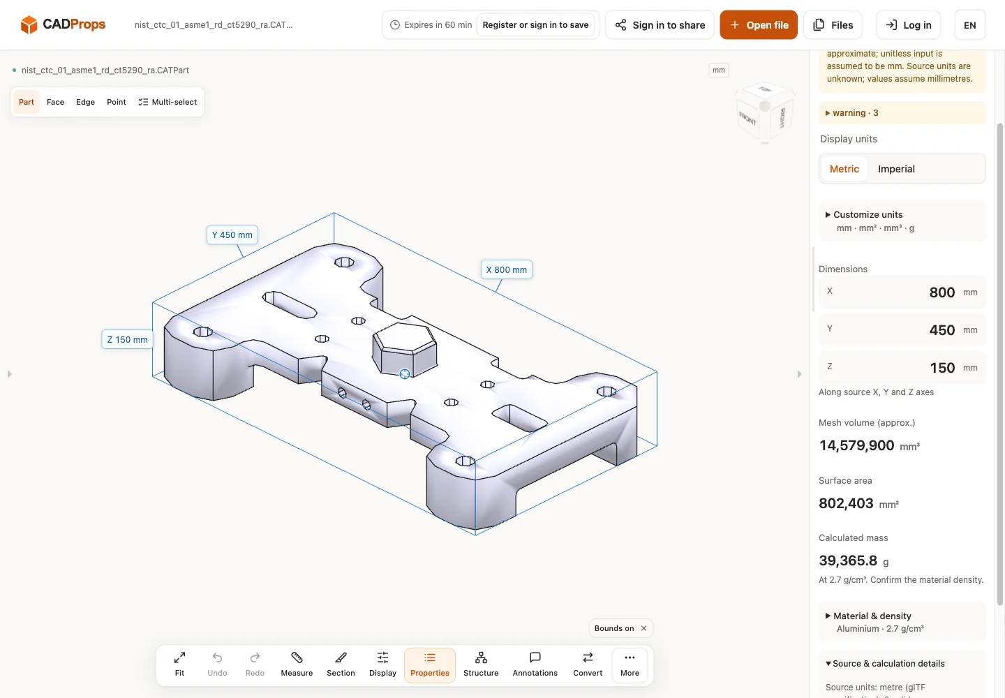 공개 파일 실측: CATIA V5-6R2019