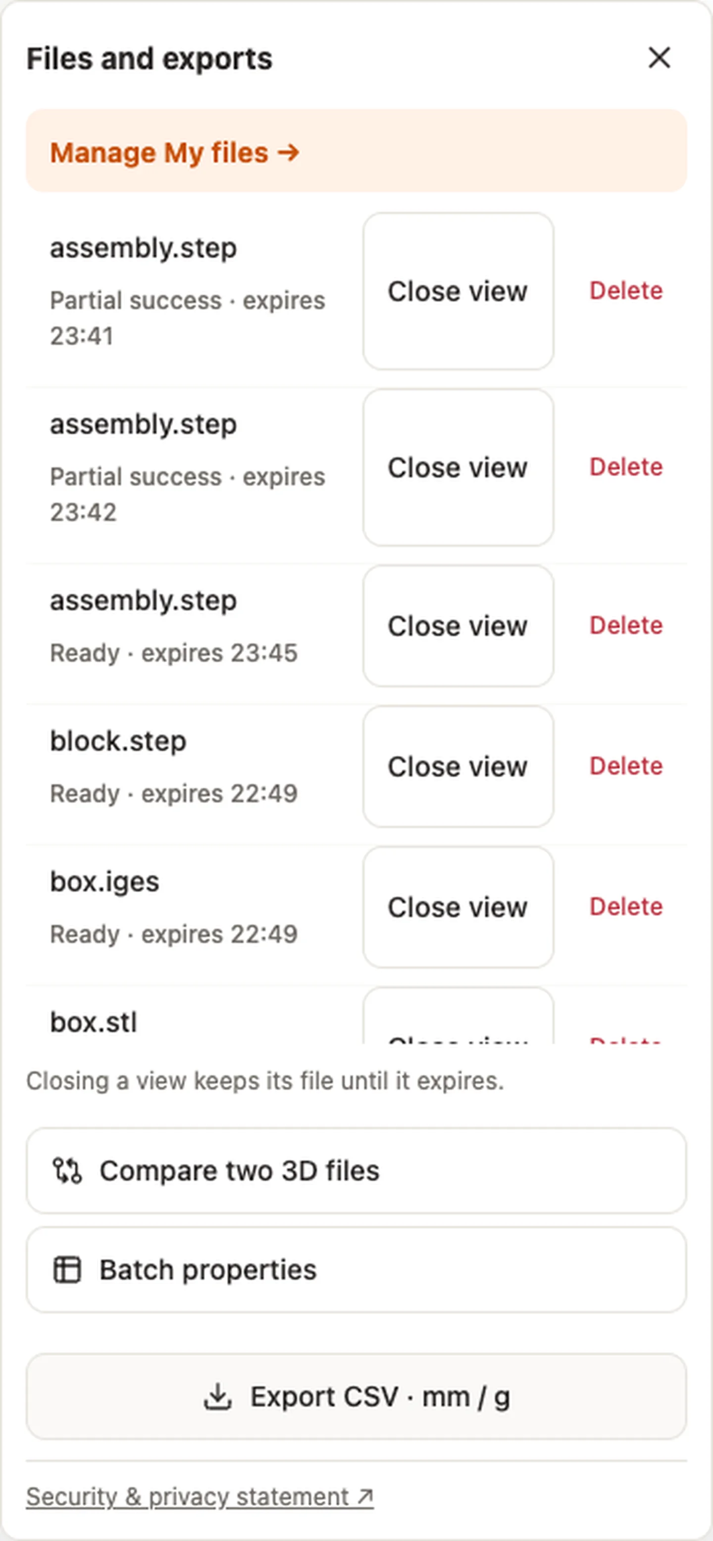导出 CSV·毫米/克 — block.step