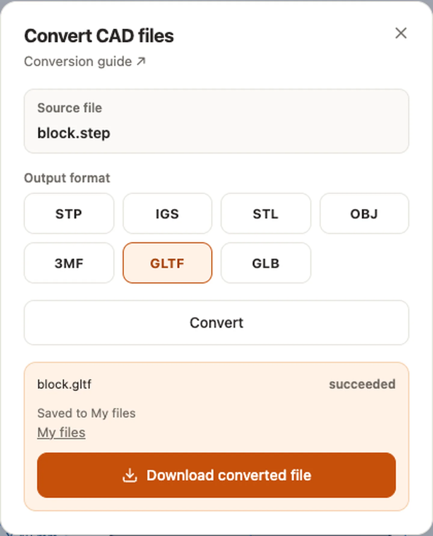 CAD 파일 변환 — block.step