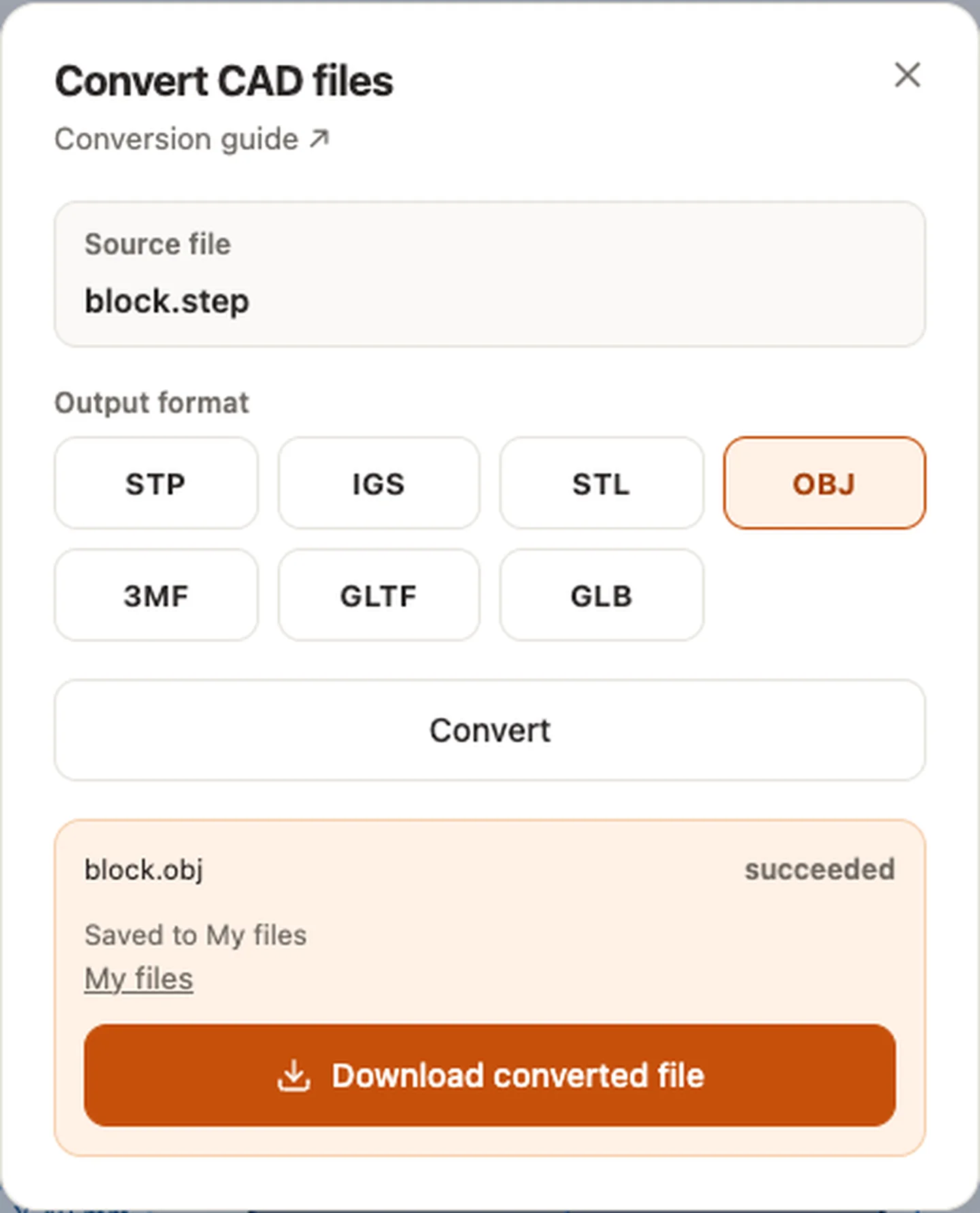 CAD-Dateien konvertieren — block.step